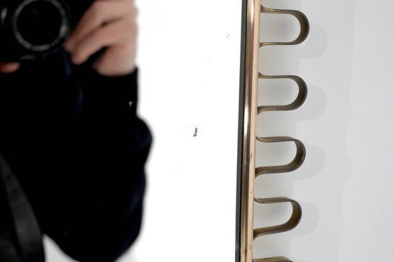 Image 1 of Wandspiegel aus Messing, Italien, 1950er Jahre