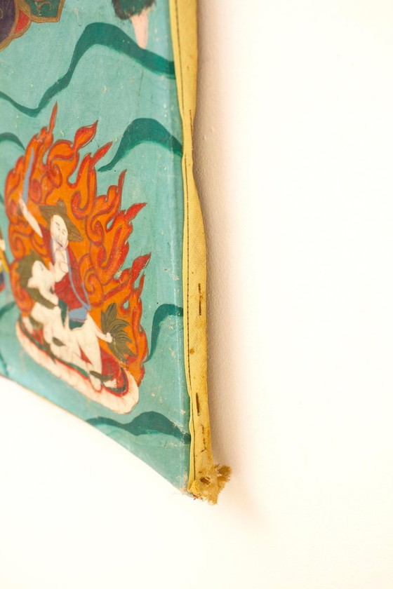 Image 1 of Antique Tibetan Buddhist Thangka/Vajrabhairava Cloth 1800-1900