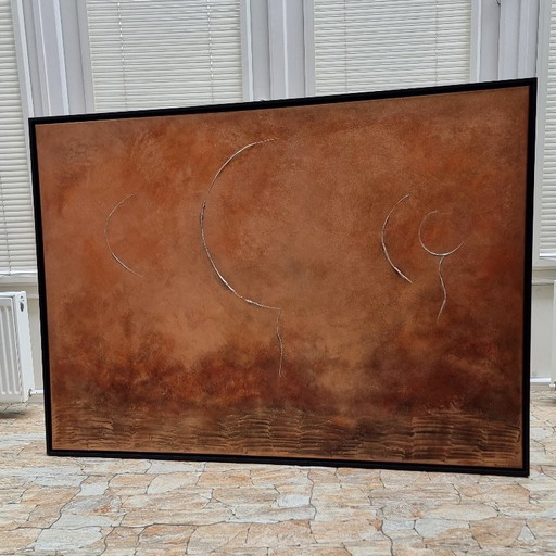 Frances Eckhardt - abstract modern bronze painting 100x140 cm
