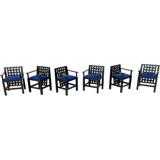 Set van 6 mid-century fauteuils