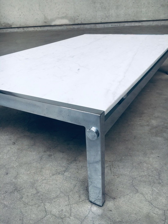 Image 1 of Postmodern Design Carrara Marble Low Coffee Table, Italy 1970's