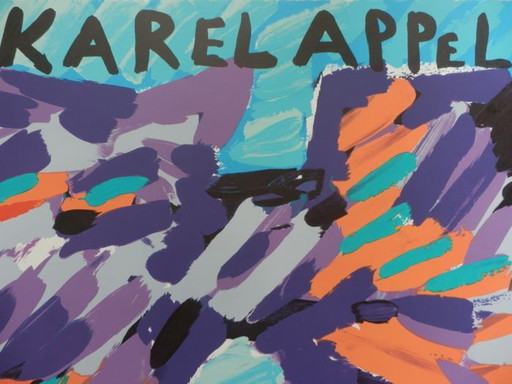 Karel Appel - Color lithograph 'Happy Cat' From 1968