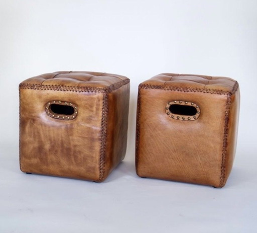 Casa Padrino luxe krukset van echt leer bruin Uitstekend vakmanschap uit de luxe collectie van Casa Padrino