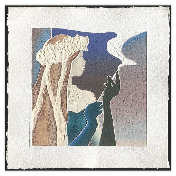Image 1 of Jan ZNOSKO La fumeuse Acquaforte al carborundum firmata 1988
