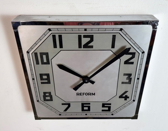 Image 1 of Vintage Swiss Square Wall Clock from Reform, 1950s