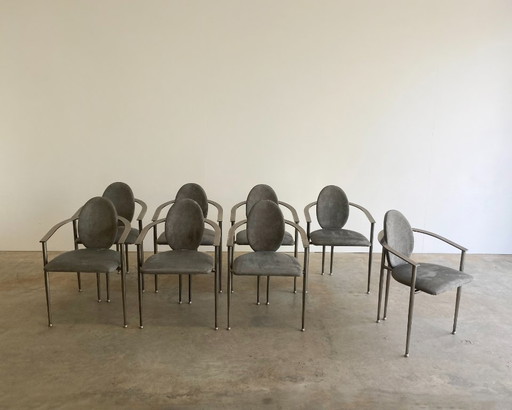 8x Vintage Belgo Chrom Stoelen Memphis Stijl
