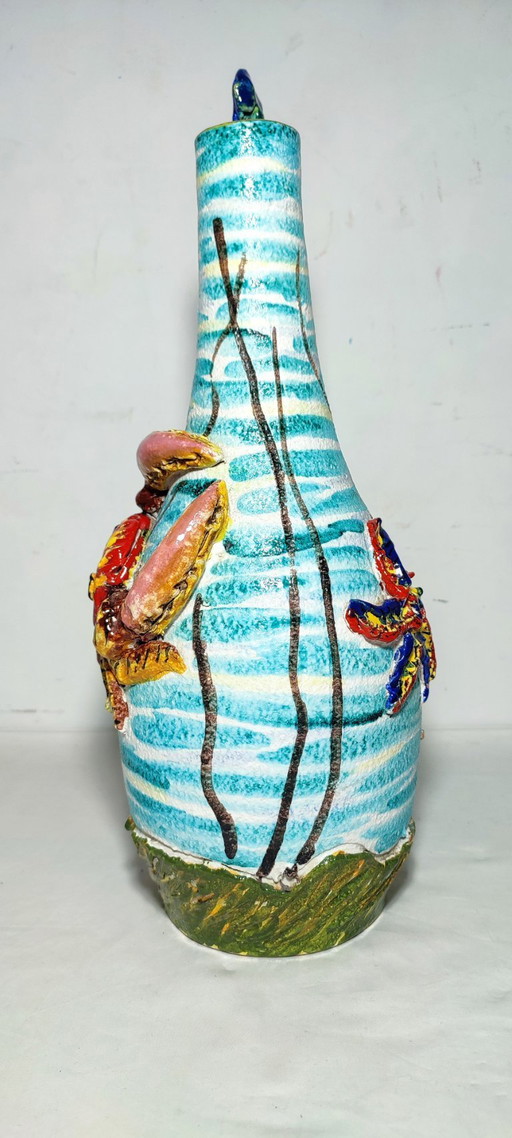 Vaas van keramiek "IAMA Albisola", Italië, jaren 1970