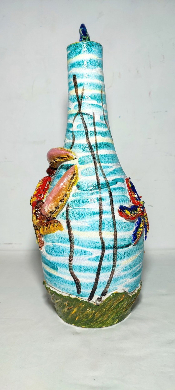 Image 1 of Vaas van keramiek "IAMA Albisola", Italië, jaren 1970