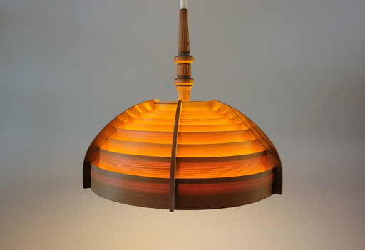 Lampe pendante vintage en contreplaqué de Hans Agne Jokobsson