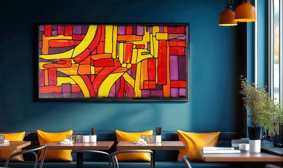 Image 1 of Abstractie A1369 - abstract schilderij XXL