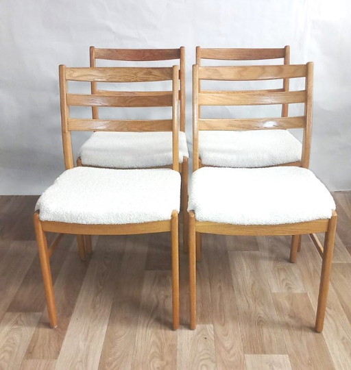 Set of 4 vintage sheepskin chairs 1960 Denmark