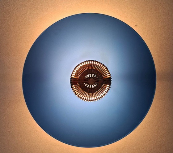 Image 1 of Wandlamp rond glas blauw/paars