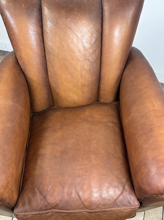 Image 1 of Vintage leren clubfauteuil uit de jaren 50
