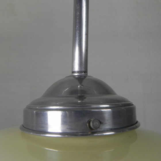 Image 1 of Art Deco pendant lamp with beige glass shade, 1930s