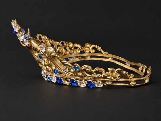 Antigua Tiara Corona Francesa para Estatua Religiosa, Latón Dorado y Cristal, c.1900 – Objetos decorativos (photo 5 of 8)