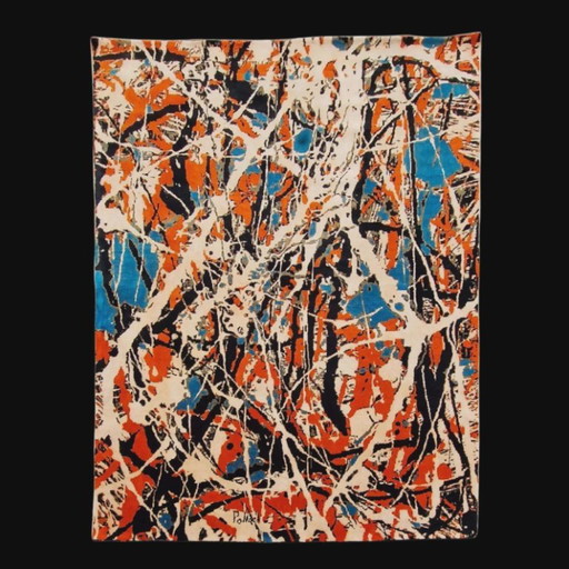 Handgeknoopt wollen tapijt – Pollock nummer 20, abstract expressionistische kunst (200 x 280 cm) – vloerkleden en tapijten