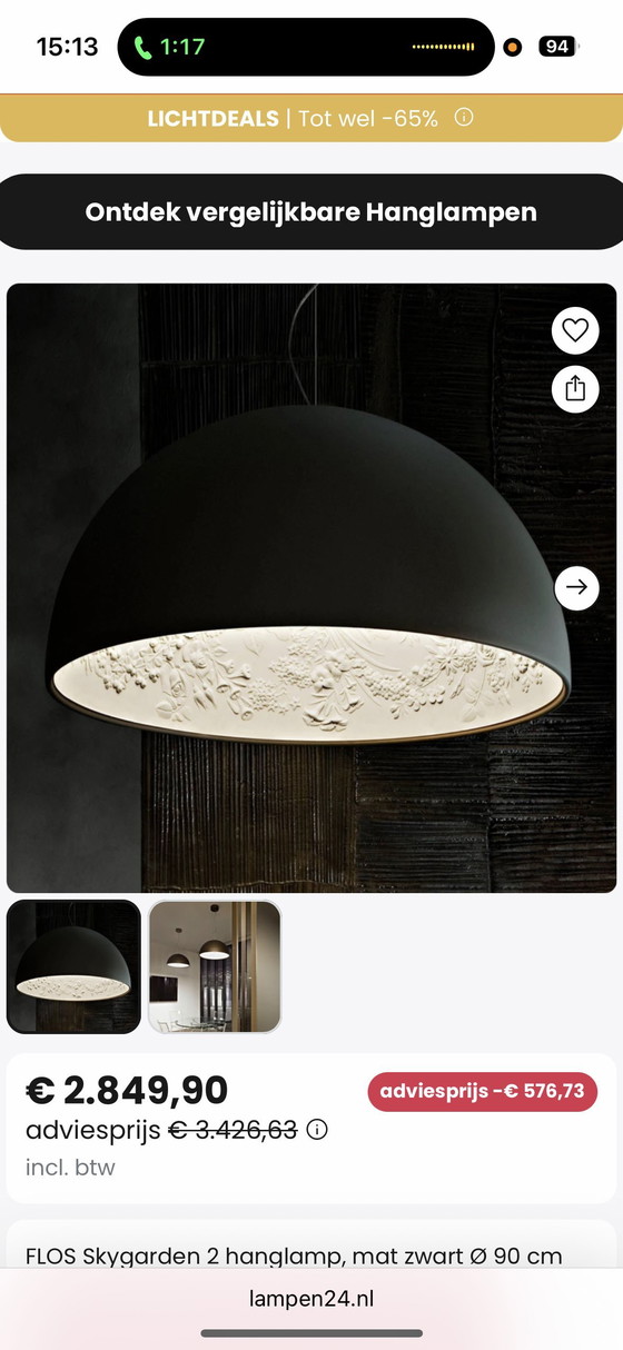 Image 1 of Kunstlicht hanglamp cup 100 Flos Skygarden 