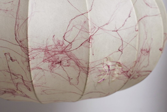 Image 1 of Italian Coccoon Pendant Lampshade Mid Century Modern Resin Large Hanging Light Vintage 1960s