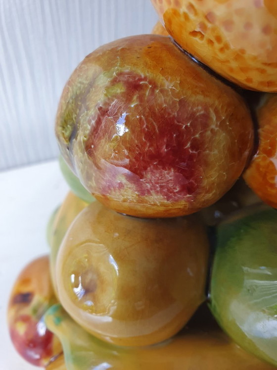 Image 1 of Torre di frutta in ceramica, ceramica portoghese, decorazione vintage