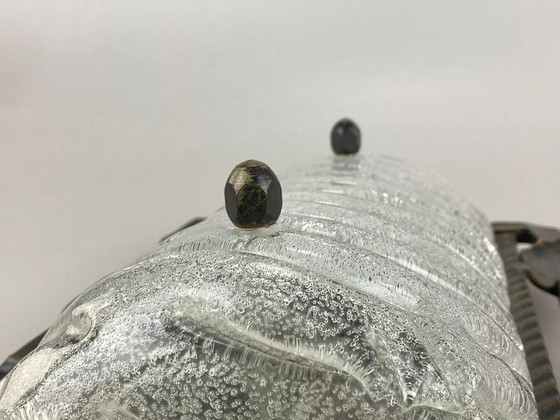 Image 1 of 60s 70s Brutalist Applique murale fer & verre Wall Lamp 60s 70s