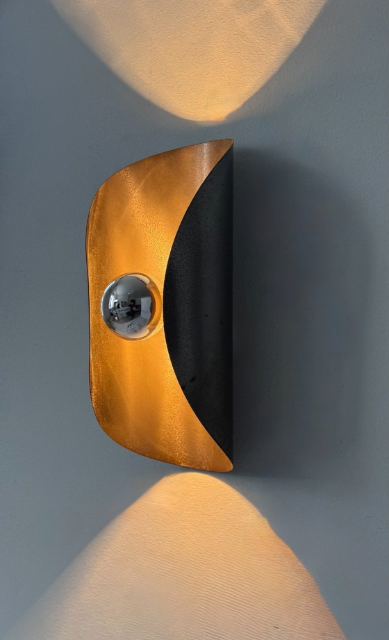 Image 1 of Coppia di applique da parete vintage, acciaio piegato, Francia, 1970