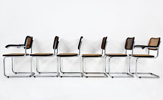 Image 1 of Eetkamerstoelen Stijl B32 van Marcel Breuer, Set van 6