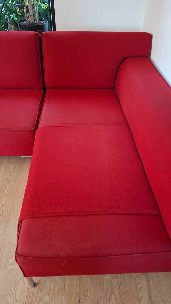 Design On Stock Red Corner Sofa – Metal, Textile (photo 4 of 5)