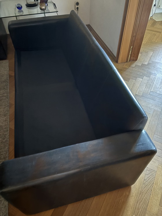 Image 1 of COR lederen zitmeubelset (2x2-zitsbank, fauteuil + kruk)