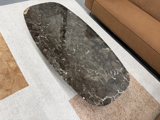 Mesa de centro Beek Fender de mármol marrón, 170x80
