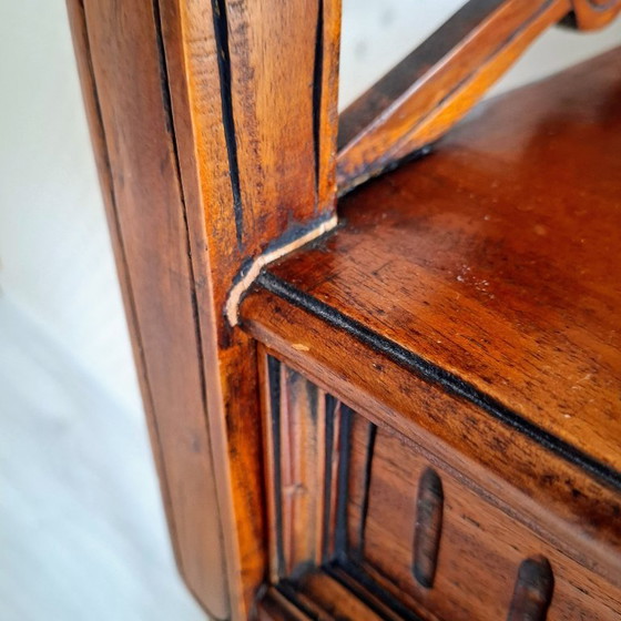 Image 1 of Mahoniehouten Consoletafel met twee lades en twee planken