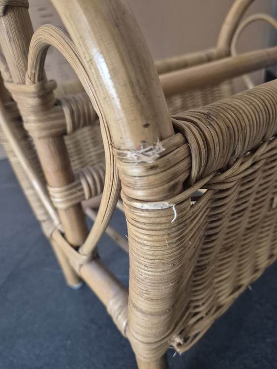 Image 1 of Rattan magazine rack/lecture basket