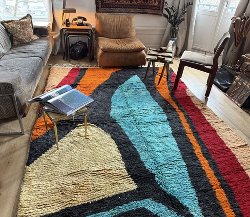 Tappeto postmoderno dal design astratto degli anni '80 – 332 × 205 cm – Marocco