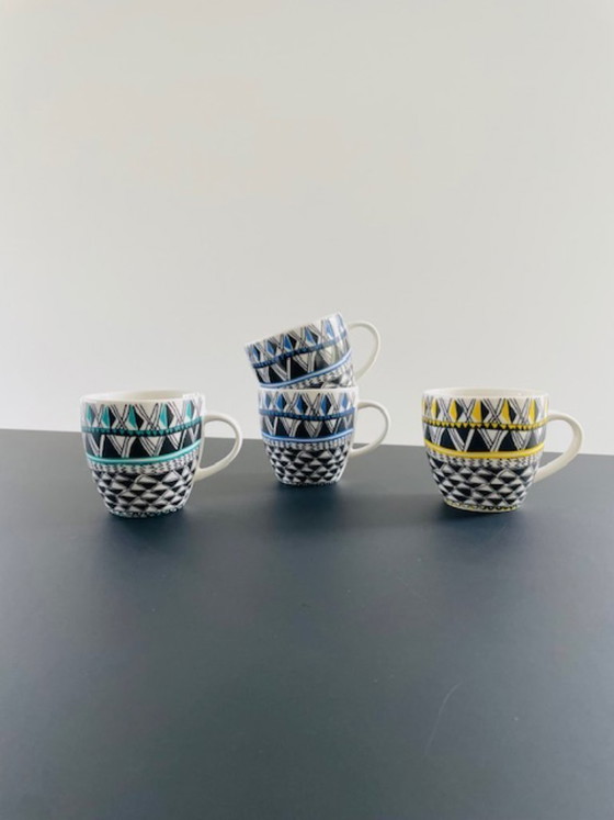 Image 1 of Set di 4 tazze di design finlandese con grafica