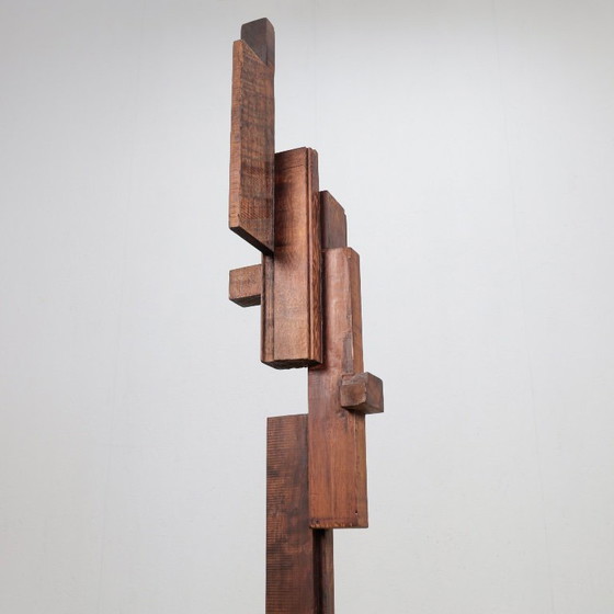 Scultura astratta costruttivista in legno, Paesi Bassi, anni '70 – Sculture, Wood (photo 7 of 8)