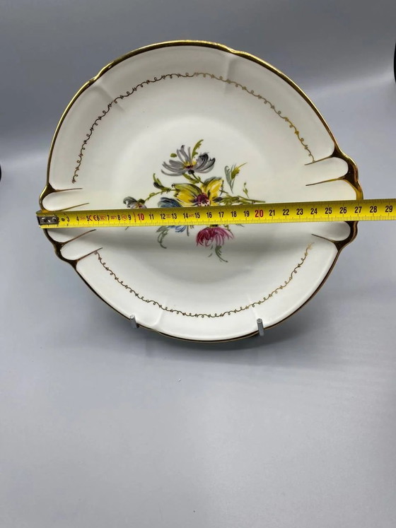 Handled porcelain dish, C.C. Vierzon, hand-painted polychrome floral bouquet, gold rim – Decorative Objects (photo 4 of 4)