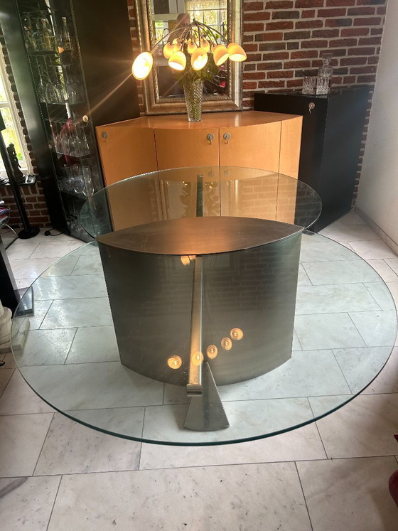 Beautiful Dining Table Made of Stainless Steel and Glass – Knoll, rvs (photo 8 of 12)