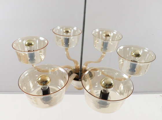 Image 1 of Kroonluchter/plafondlamp van Paolo Venini, Murano, Italië, jaren 60