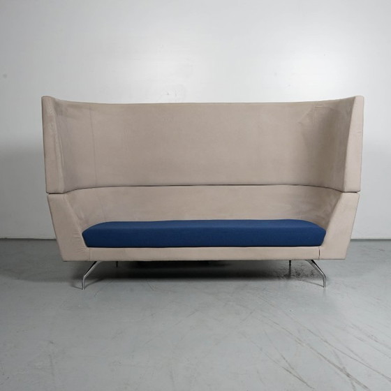 Orangebox Cwtch Bank, 220 X 136 Cm, Grijs / Blauw – Akoestische bank, Metal, Textile (photo 3 of 5)