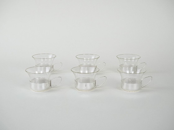 Image 1 of Set of glass cups, Italian design, 1980s, production: Italy