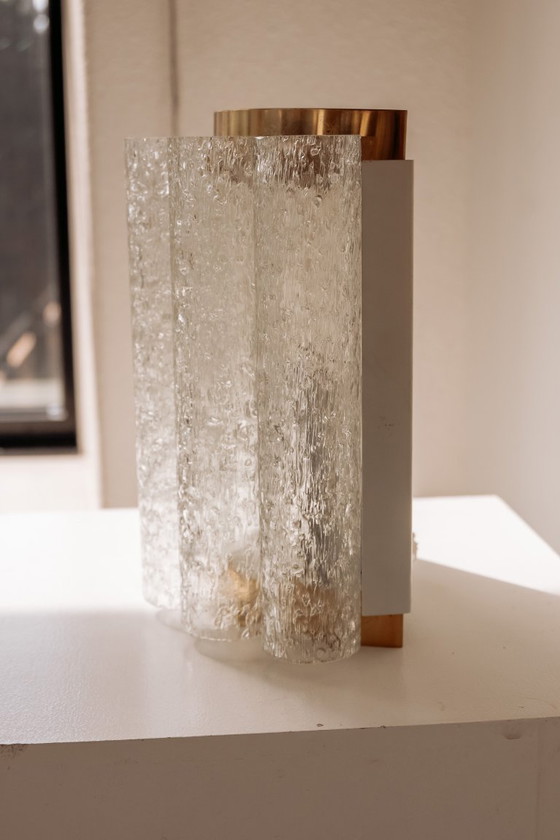 Lampada da parete vintage Doria Leuchten con tubi in vetro ghiaccio – Applique, Glass, Metal (photo 5 of 8)