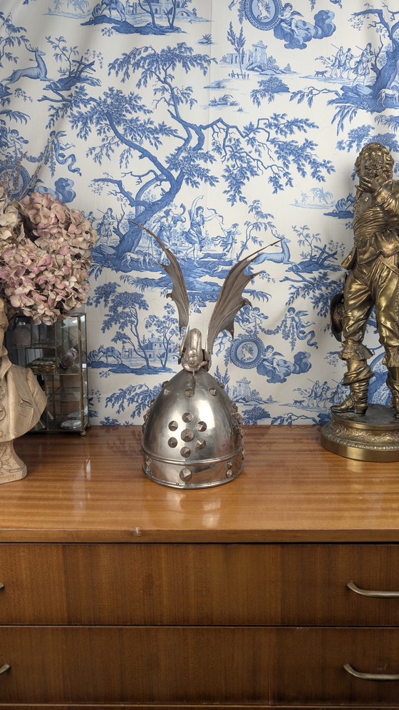 Image 1 of Fantástico casco de metal de Sigurd el Dragón, atrezo de ópera del siglo XIX