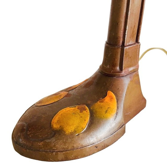 Image 1 of Antieke Art nouveau bureaulamp smeedijzer d.g.m.s. Ges. Gesch. 1910's