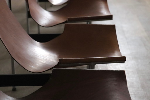Chaises en T Katavolos, Kelley et Littell pour ICF De Padova, Italie 1952 Série de 8
