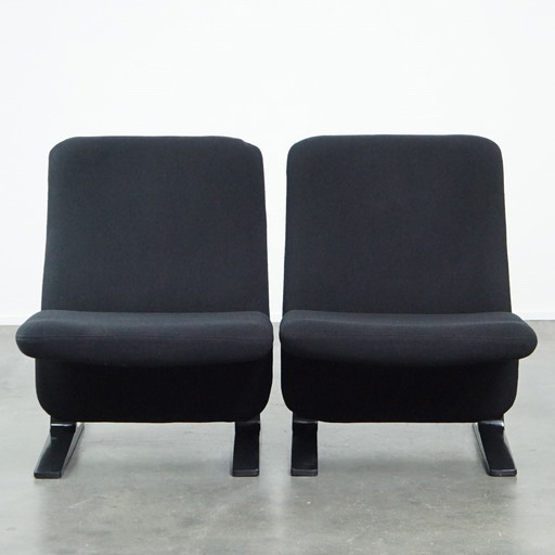 2 X Schwarze Vintage Design Sessel