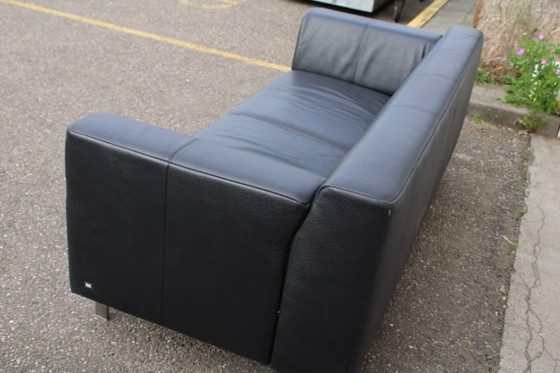 Rolf Benz Linea Sofa - Black Leather - Perfect Condition – 3-5 seaters (photo 3 of 5)
