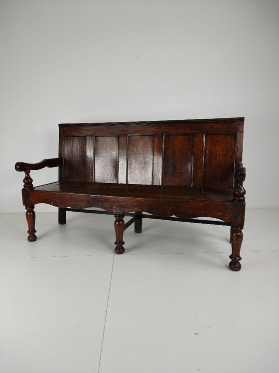 18th Century Georgian Oak Settle Bench – Dated Circa 1790 – Couches, Wood (photo 9 of 13)