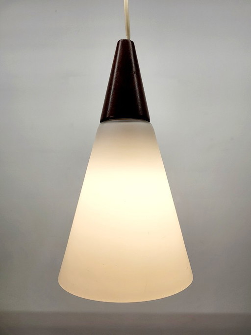 Lampada a sospensione vintage in vetro opalino, stile scandinavo, Philips, anni '60