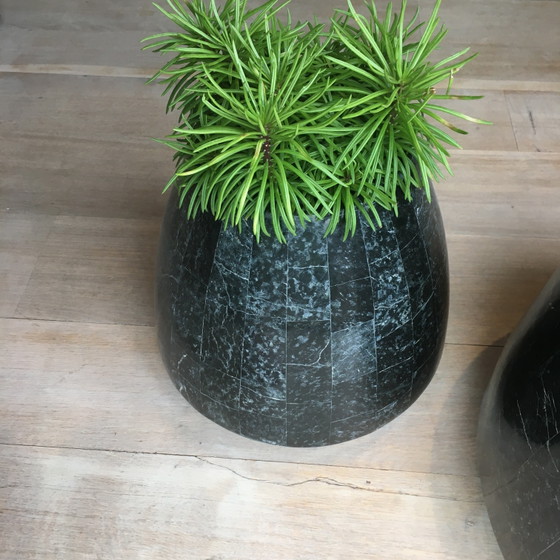 Image 1 of 2 unique plant pots (natural stone)