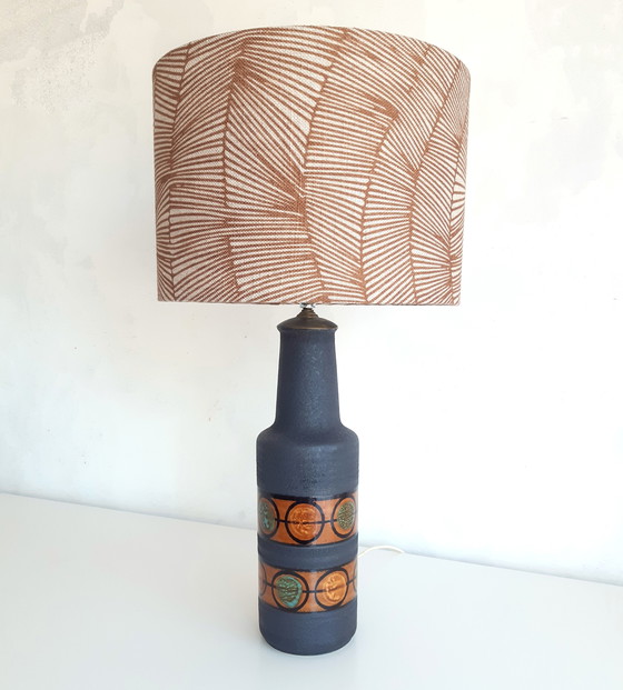 Image 1 of Unieke vintage West Germany lamp met handgemaakte lampenkap met botanische print