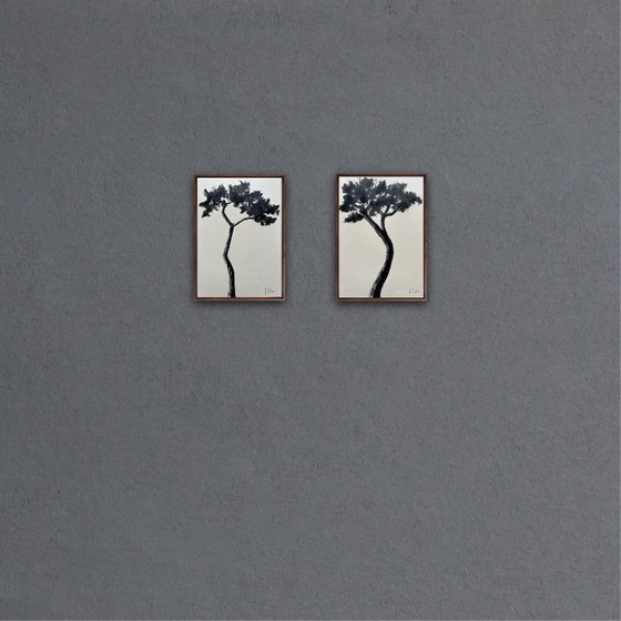 Image 1 of Set van 2 inkttekeningen, 21x15cm